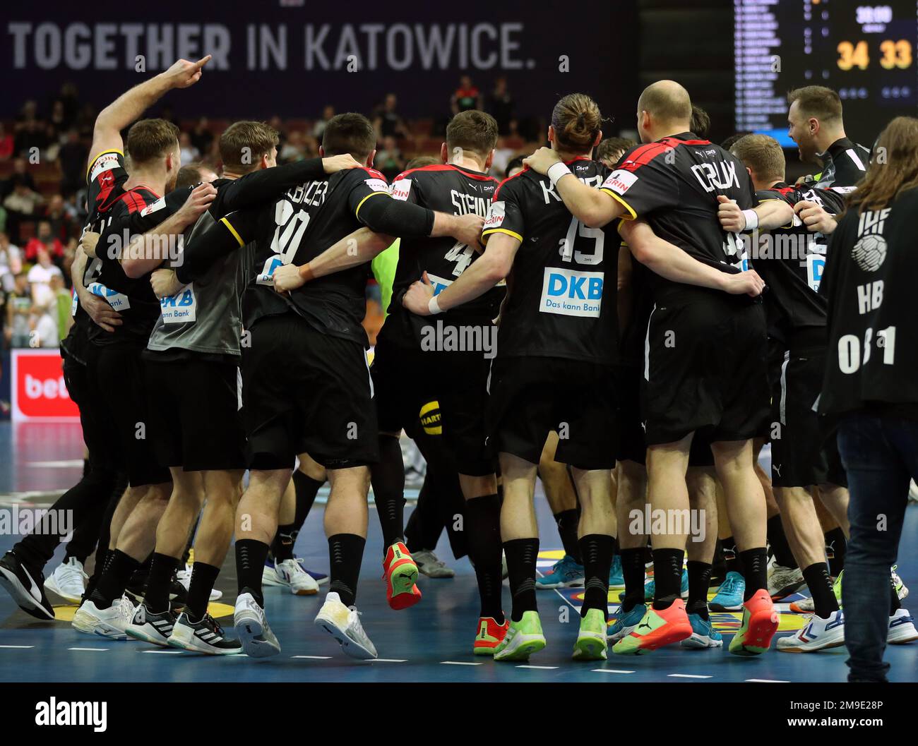 Mannschaft Deutschland Jubelt Germany Vs Serbia 28th IHF Men`s Handball ...